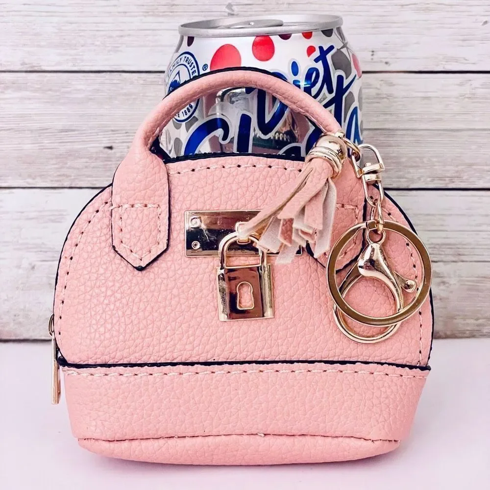 NWT Gorgeous Pink Pu Leather Purse Bag Charm Lobster Keyring Keyholder Keyring